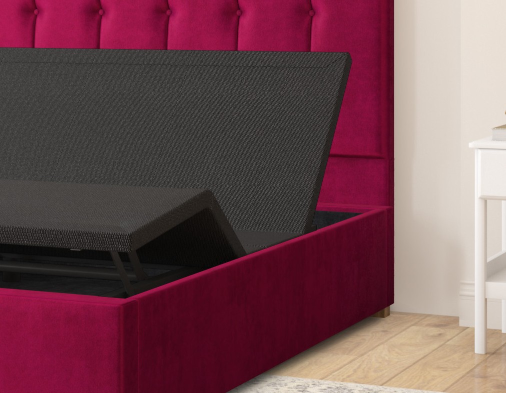 Aspire Electric Adjustable Bed Grant Upholstered 5ft King size Firenza Velour - Champagne Pocket Sprung Mattress